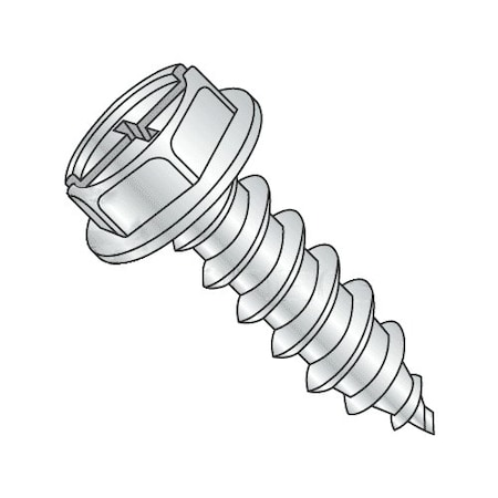 Newport Fasteners Sheet Metal Screw, #8-18 x 1/2 in, Zinc Plated Steel Flange Hex Head 6000 PK 377489-6000